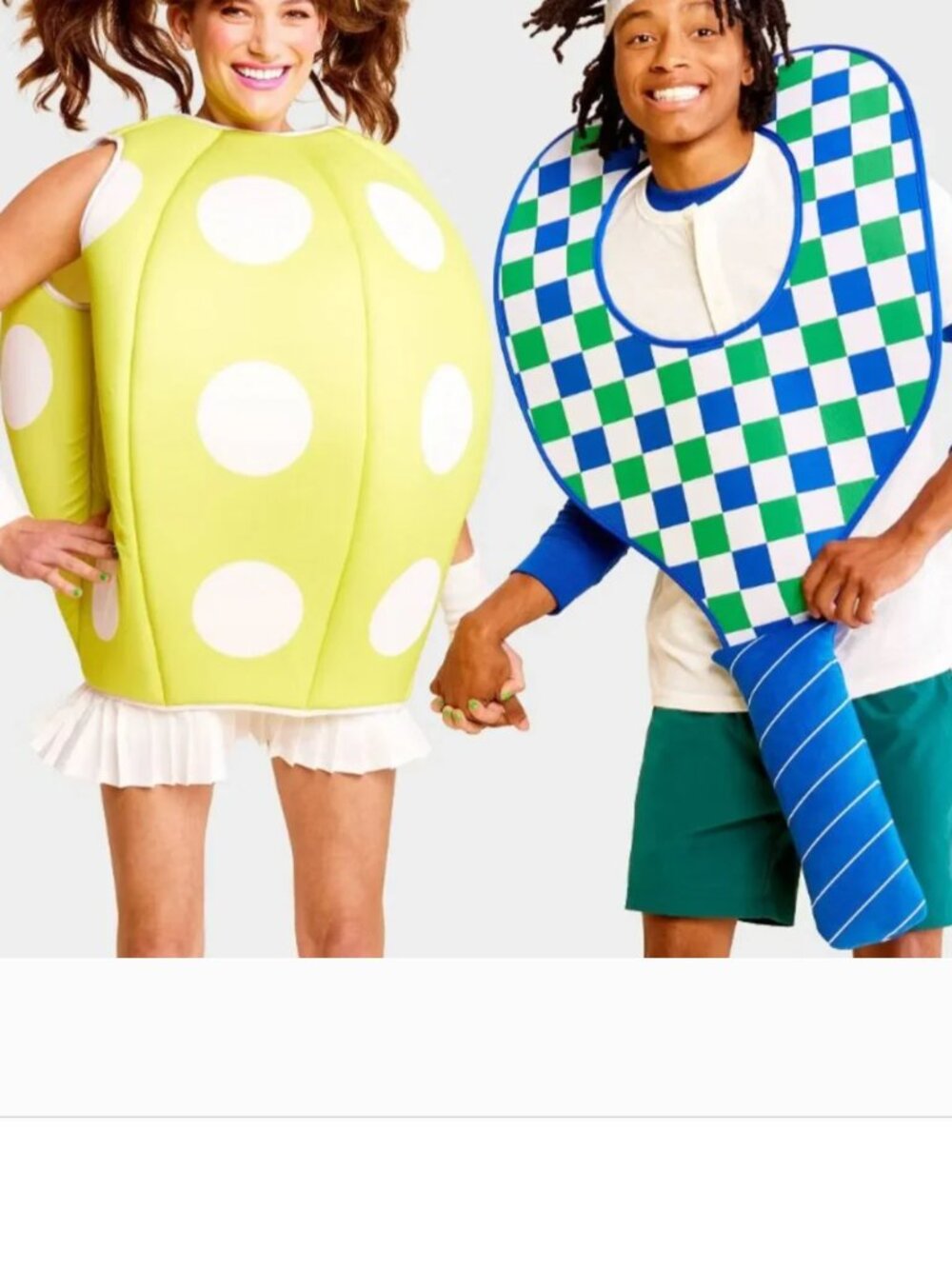 Pickleball & Paddle Couples Halloween Costume OS Adult Teen 2 Tunics